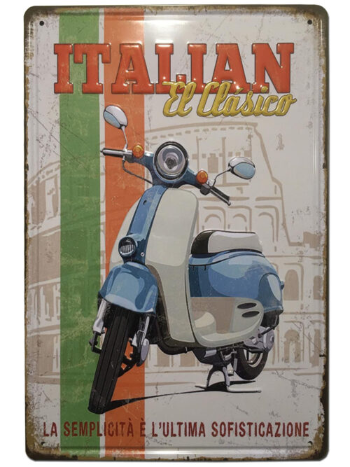 Chapa Vintage de moto Vespa