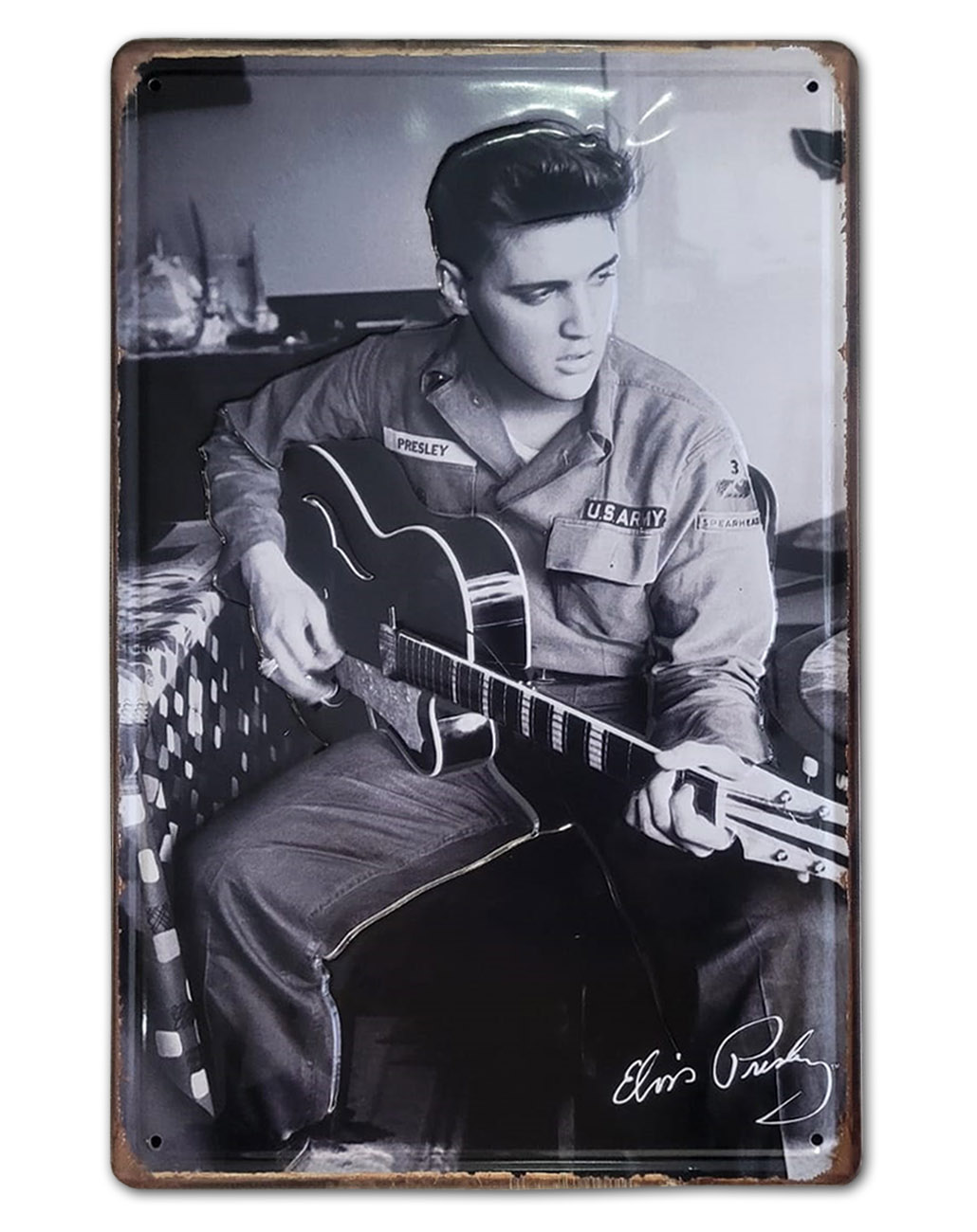 Chapa Decorativa Vintage Elvis Presley estilo Retro