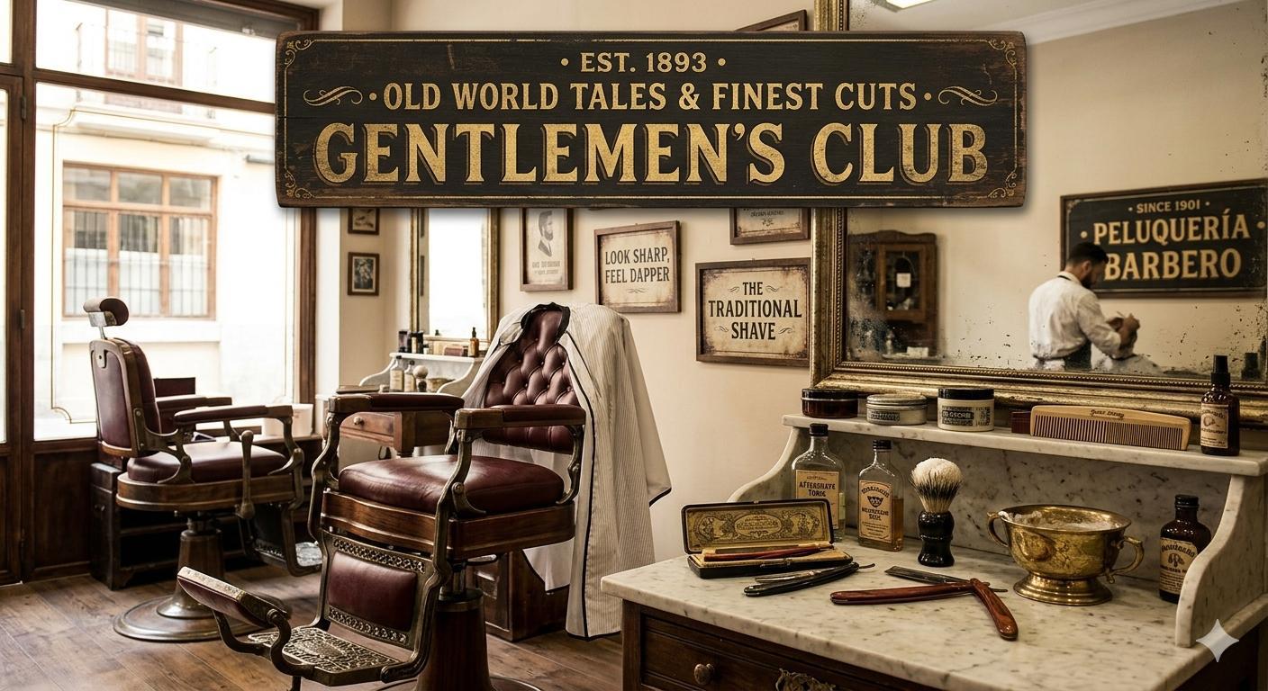 Gentlemens Club Premium decoración barbería