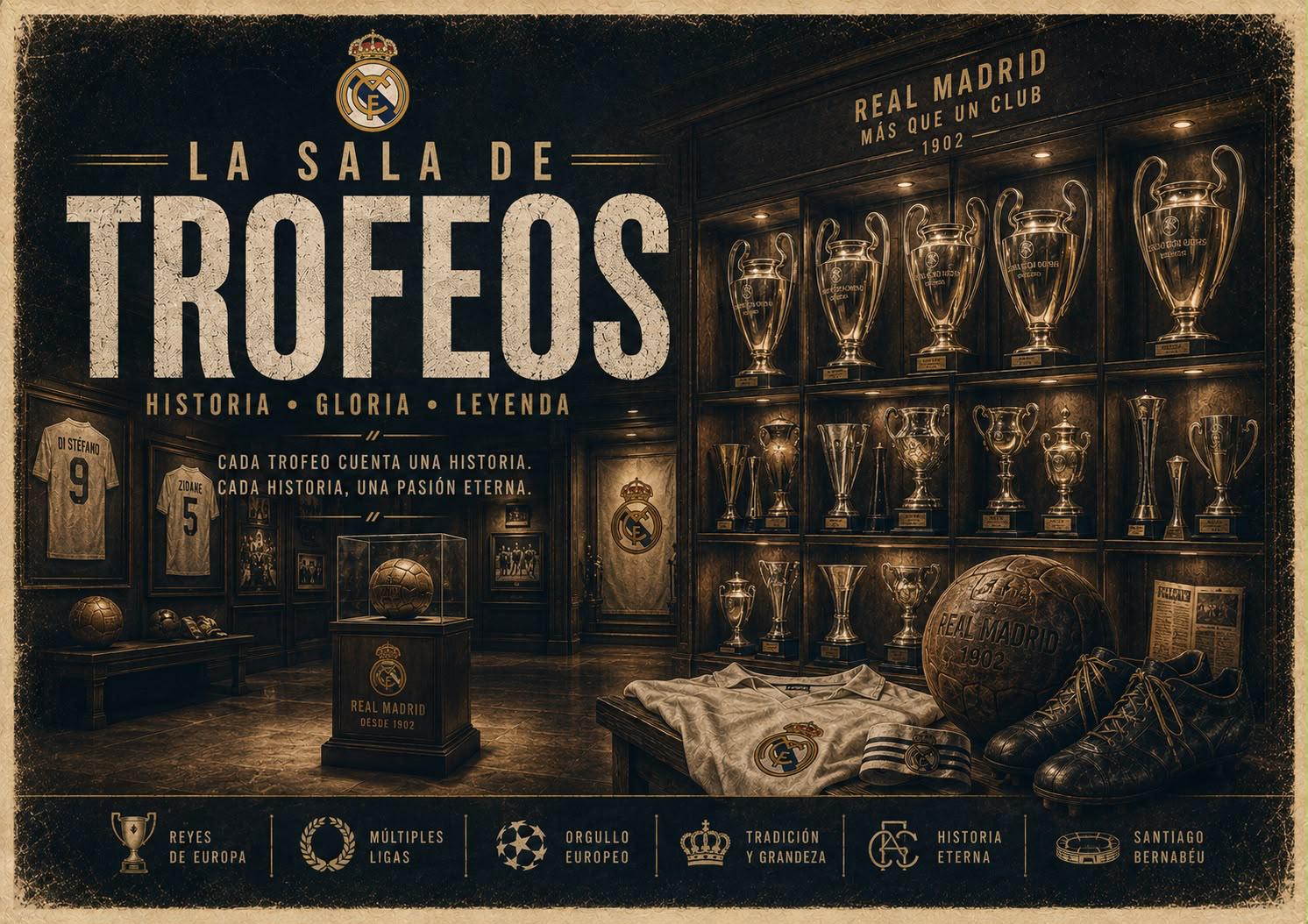 Sala de Trofeos Real Madrid decoracion