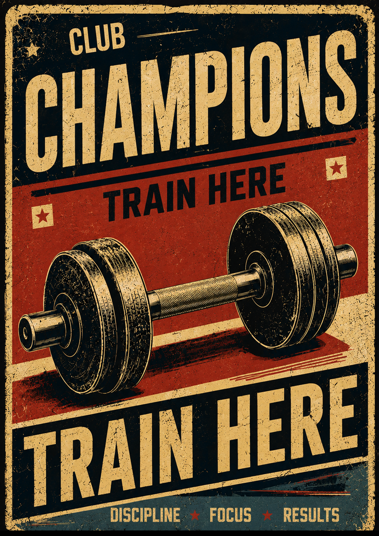 Champions Train Here cuadro decoración gym