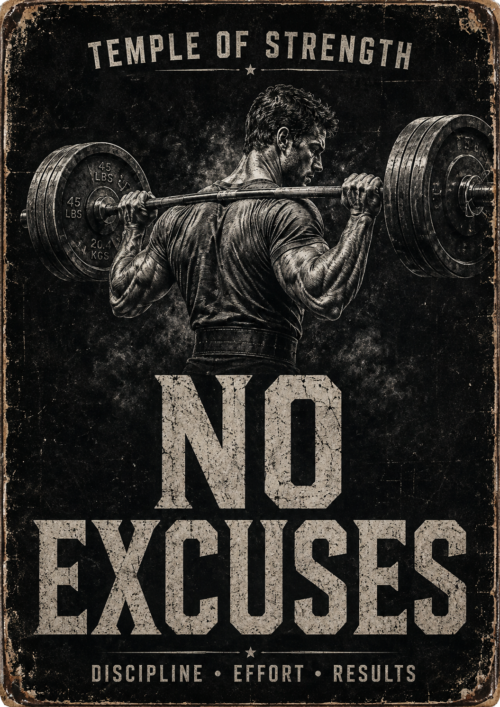 No escuses Negro decoracion fitness