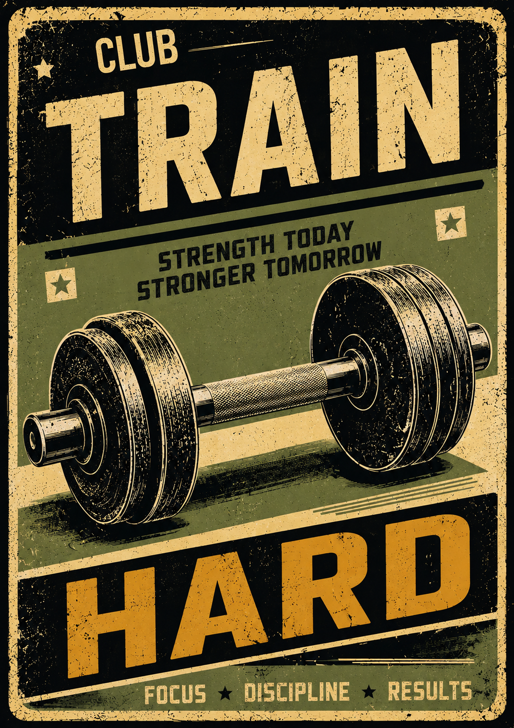 Train Hard decoracin para gimnasio